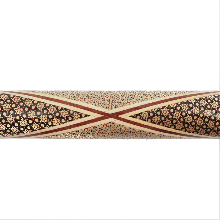 Handcrafted Hatem-Inlaid Wooden Walking Cane with Carrying Case - WAAH190