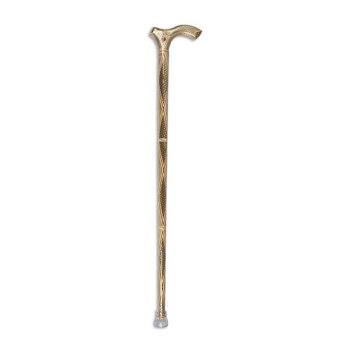 Handcrafted Hatem-Inlaid Wooden Walking Cane with Carrying Case - WAAH191