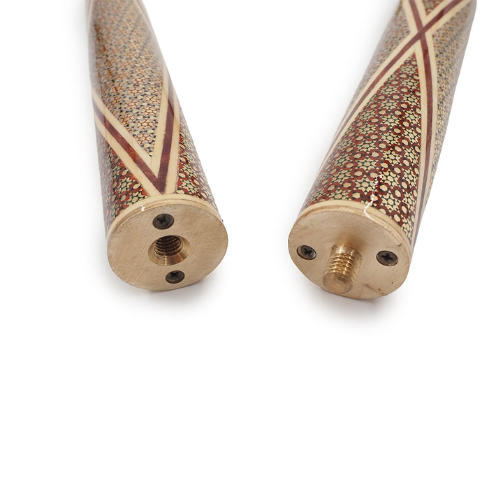 Handcrafted Hatem-Inlaid Wooden Walking Cane with Carrying Case - WAAH192