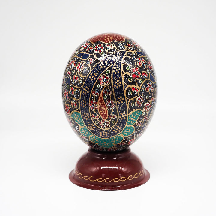 Hand-Embellished Natural Ostrich Egg Ornament – WAAH193
