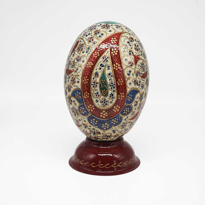 Hand-Embellished Natural Ostrich Egg Ornament – WAAH194