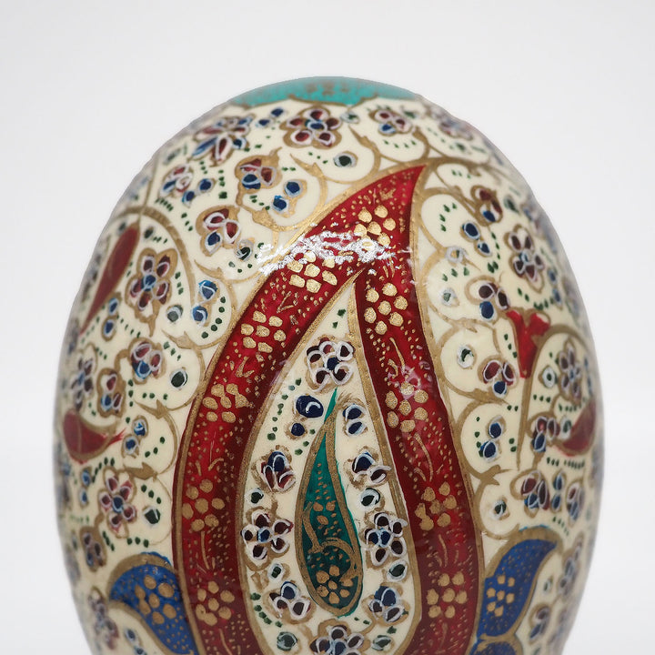 Hand-Embellished Natural Ostrich Egg Ornament – WAAH194