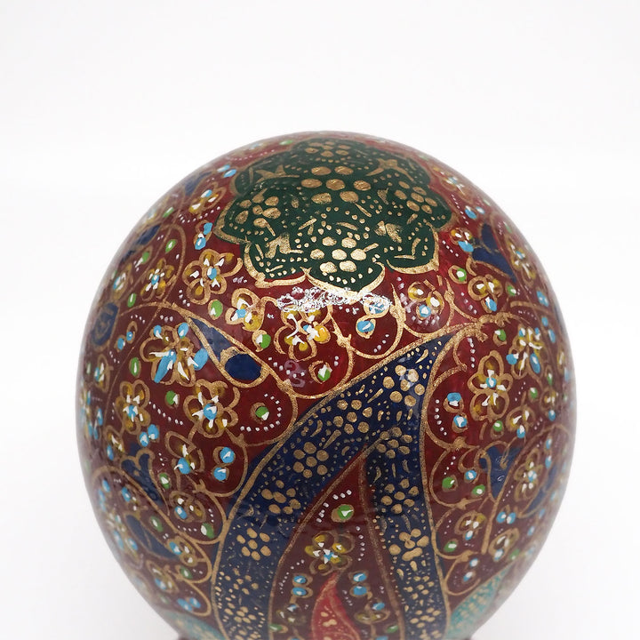 Hand-Embellished Natural Ostrich Egg Ornament – WAAH196