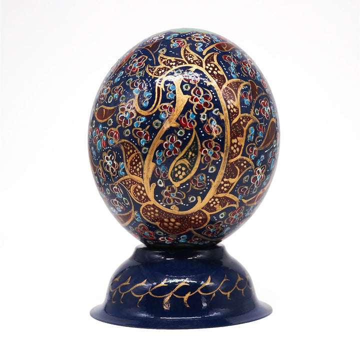 Hand-Embellished Natural Ostrich Egg Ornament – WAAH197
