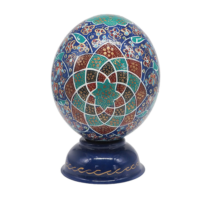 Hand-Embellished Natural Ostrich Egg Ornament – WAAH198