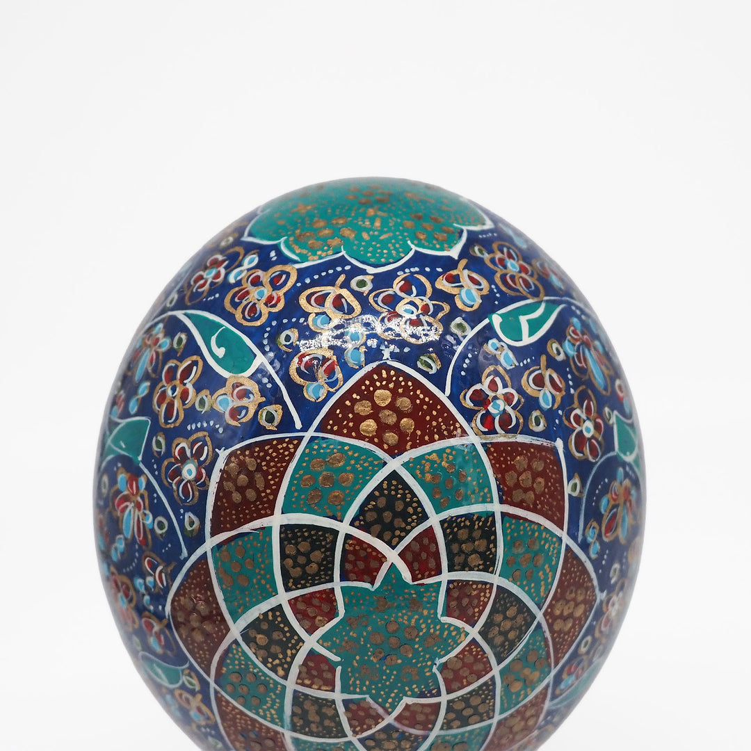 Hand-Embellished Natural Ostrich Egg Ornament – WAAH198