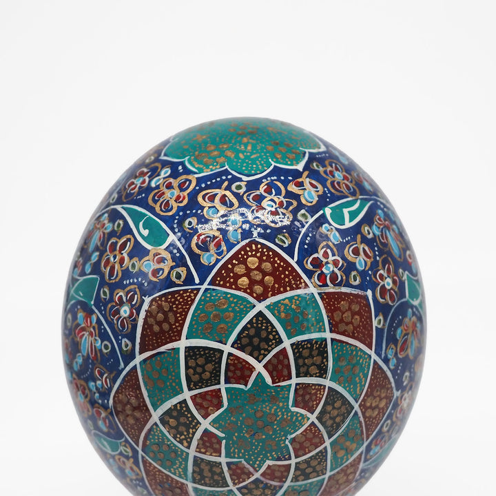 Hand-Embellished Natural Ostrich Egg Ornament – WAAH198