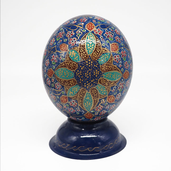 Hand-Embellished Natural Ostrich Egg Ornament – WAAH199