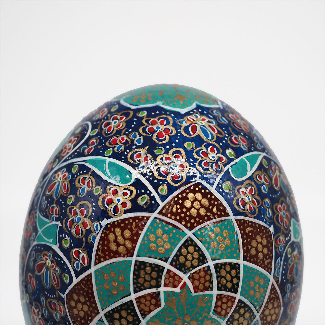 Hand-Embellished Natural Ostrich Egg Ornament – WAAH201