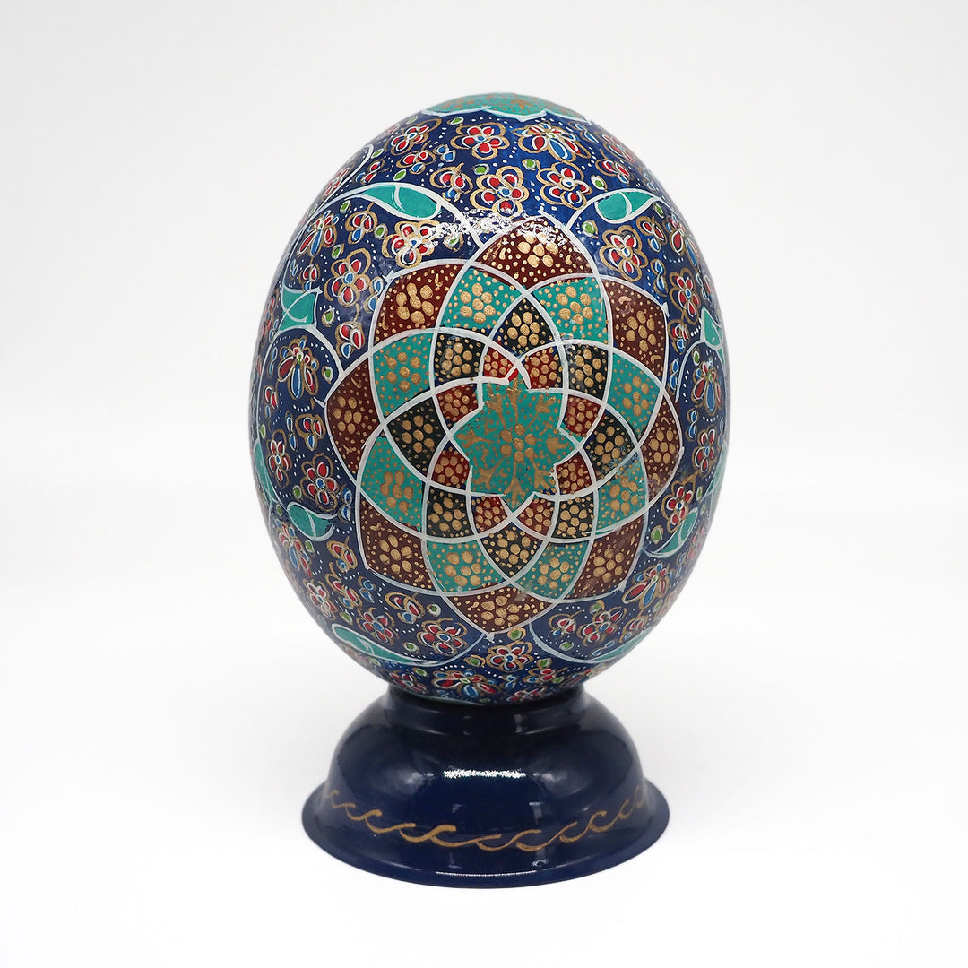 Hand-Embellished Natural Ostrich Egg Ornament – WAAH201