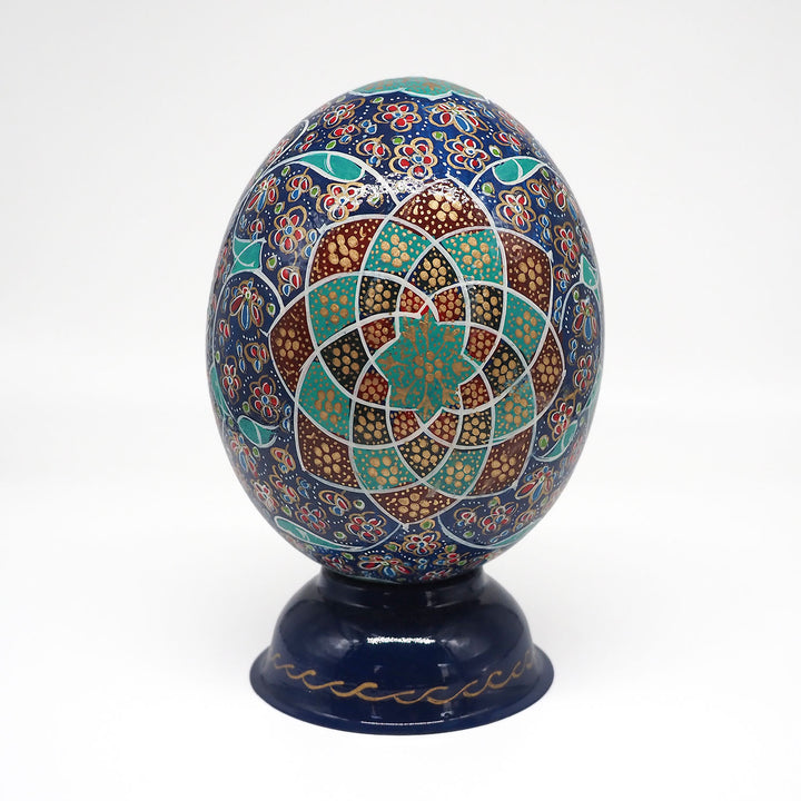 Hand-Embellished Natural Ostrich Egg Ornament – WAAH201