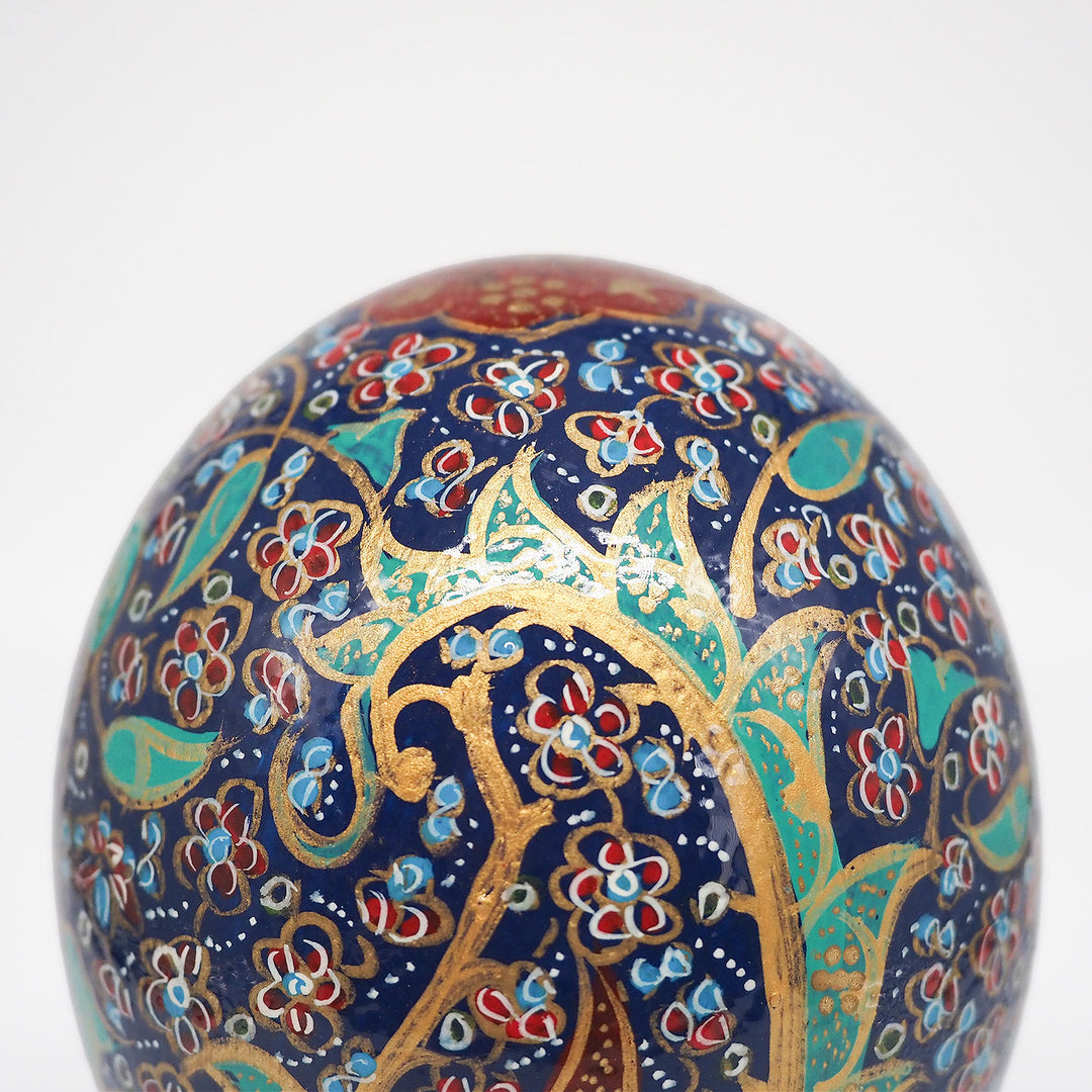 Hand-Embellished Natural Ostrich Egg Ornament – WAAH203