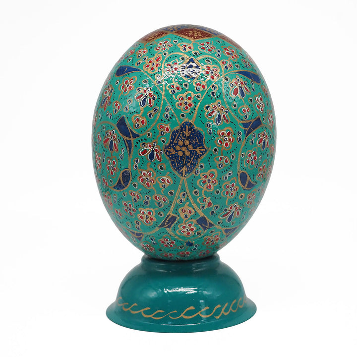 Hand-Embellished Natural Ostrich Egg Ornament – WAAH204