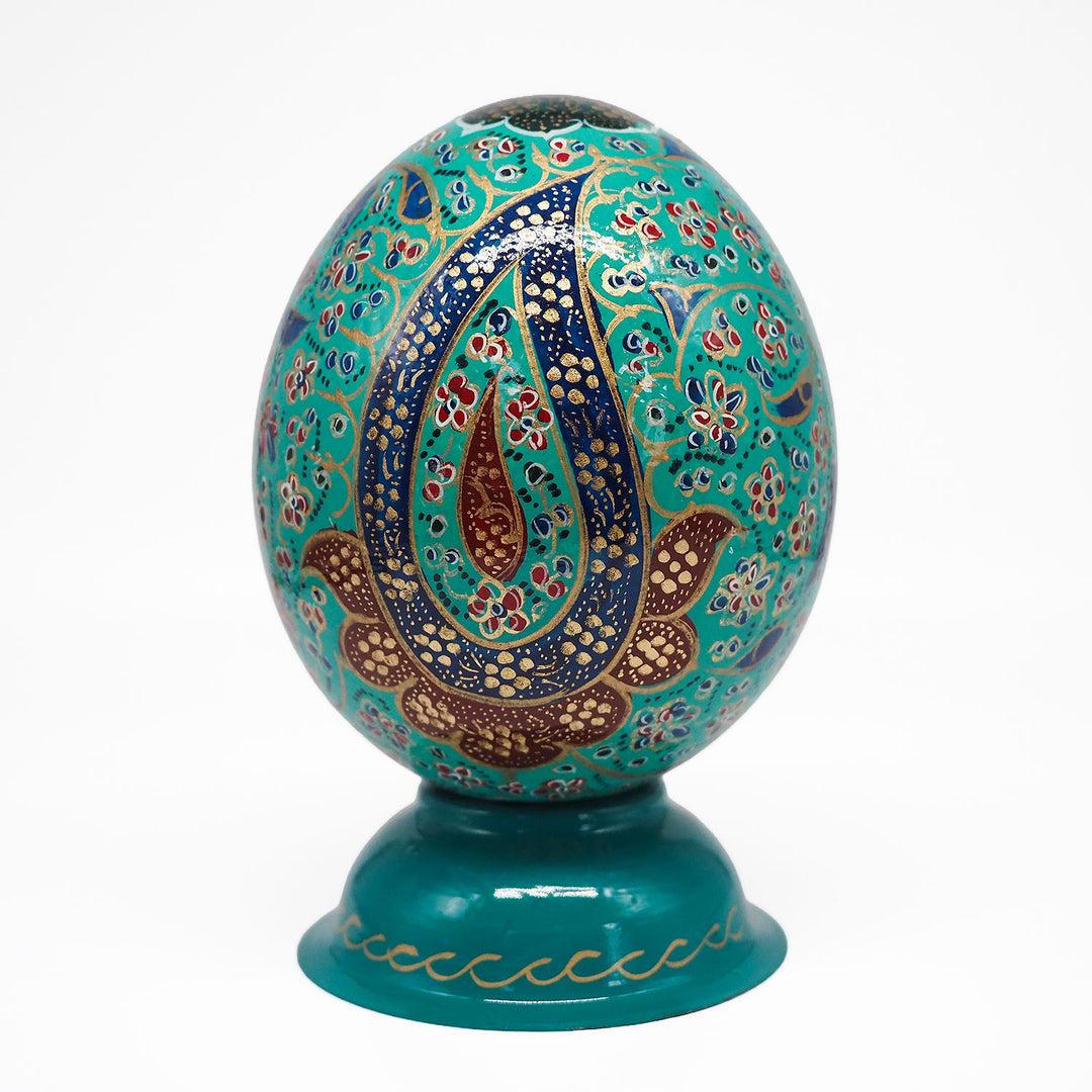Hand-Embellished Natural Ostrich Egg Ornament – WAAH205