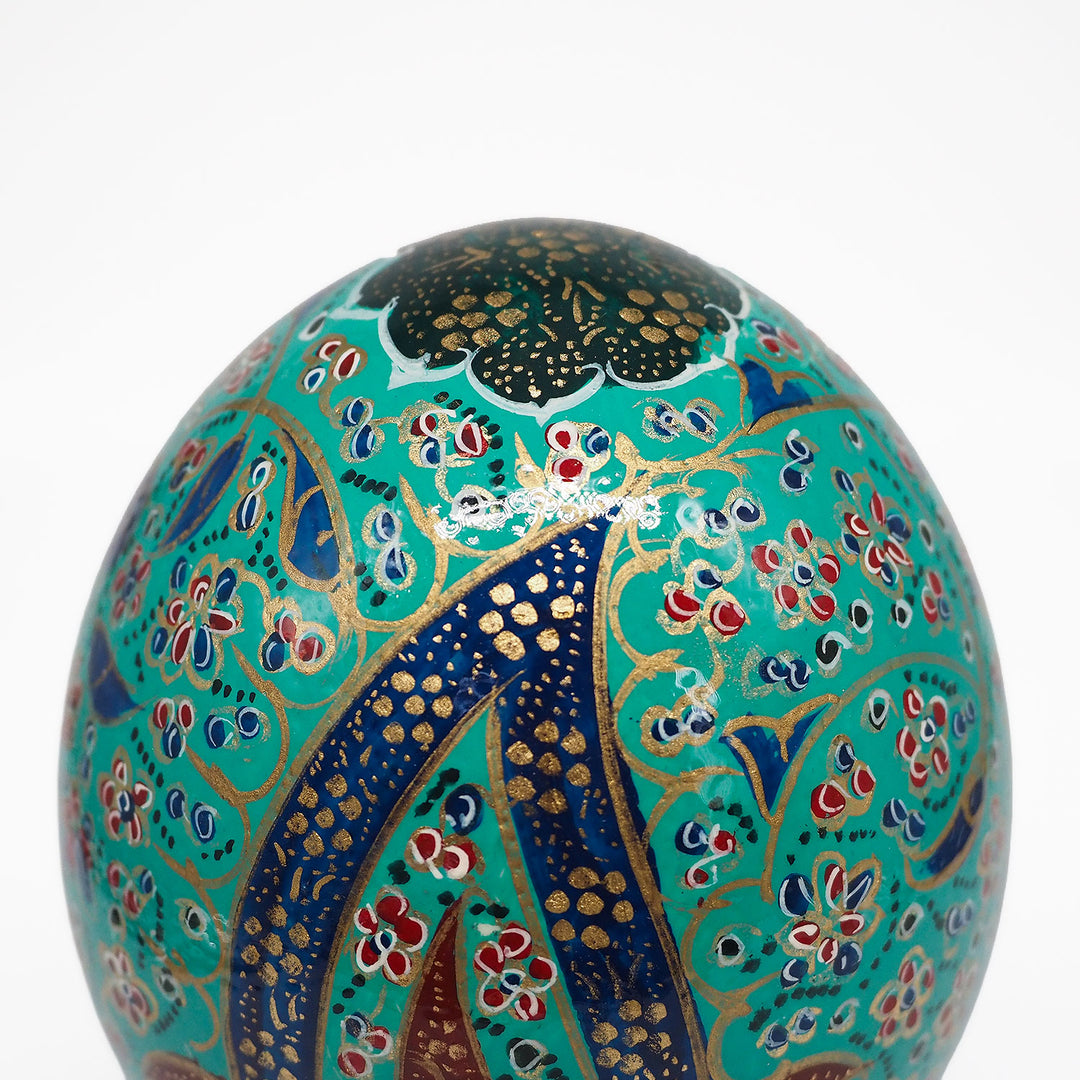 Hand-Embellished Natural Ostrich Egg Ornament – WAAH205