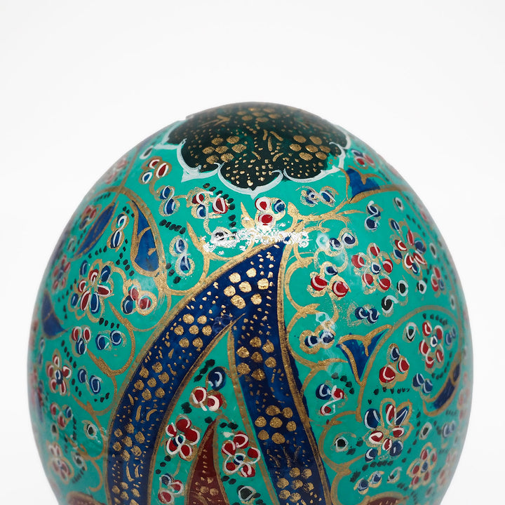 Hand-Embellished Natural Ostrich Egg Ornament – WAAH205