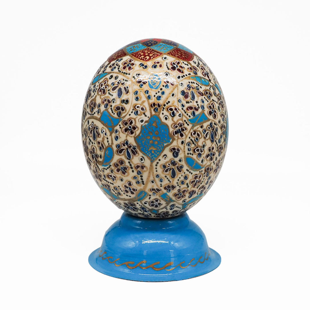 Hand-Embellished Natural Ostrich Egg Ornament – WAAH208