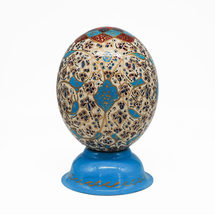 Hand-Embellished Natural Ostrich Egg Ornament – WAAH208