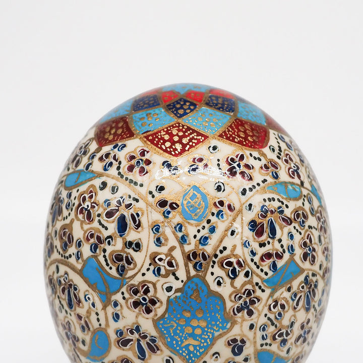 Hand-Embellished Natural Ostrich Egg Ornament – WAAH208