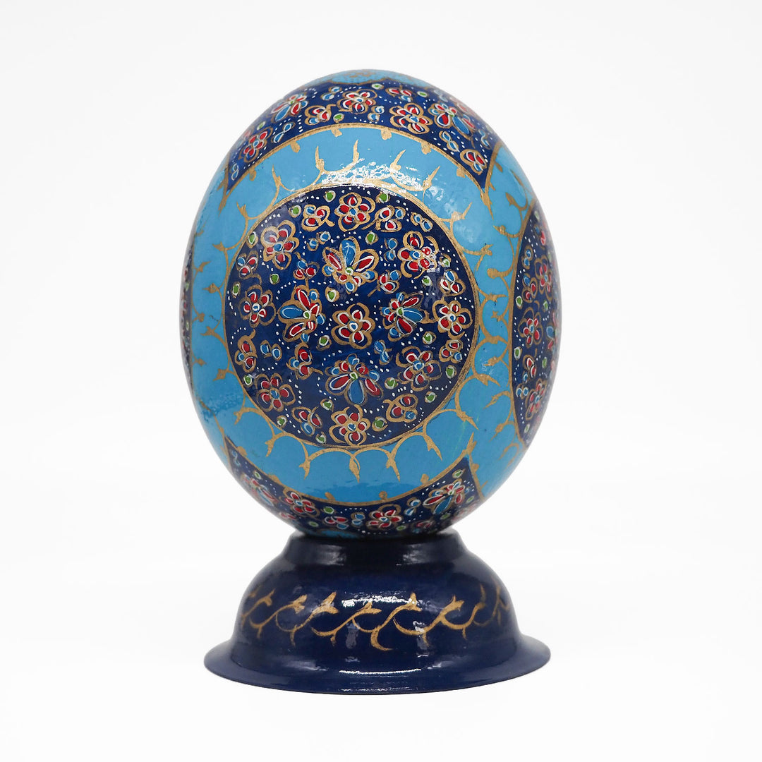 Hand-Embellished Natural Ostrich Egg Ornament – WAAH209