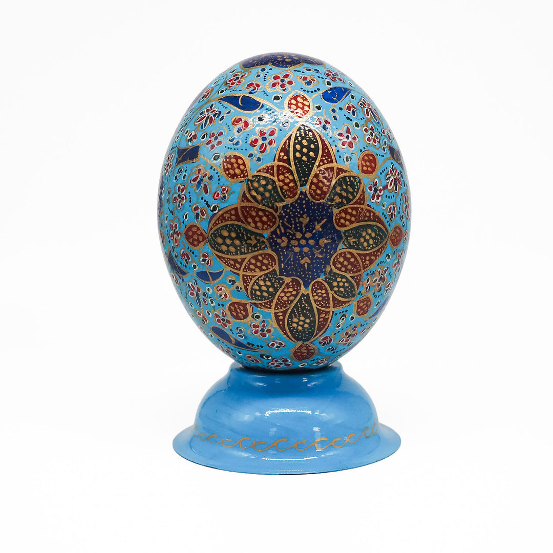 Hand-Embellished Natural Ostrich Egg Ornament – WAAH211