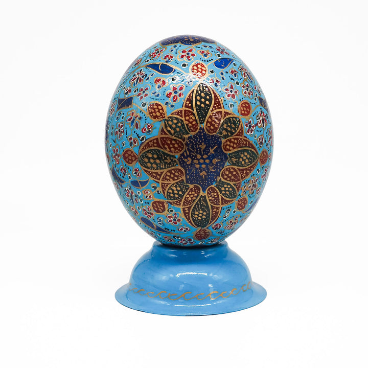 Hand-Embellished Natural Ostrich Egg Ornament – WAAH211
