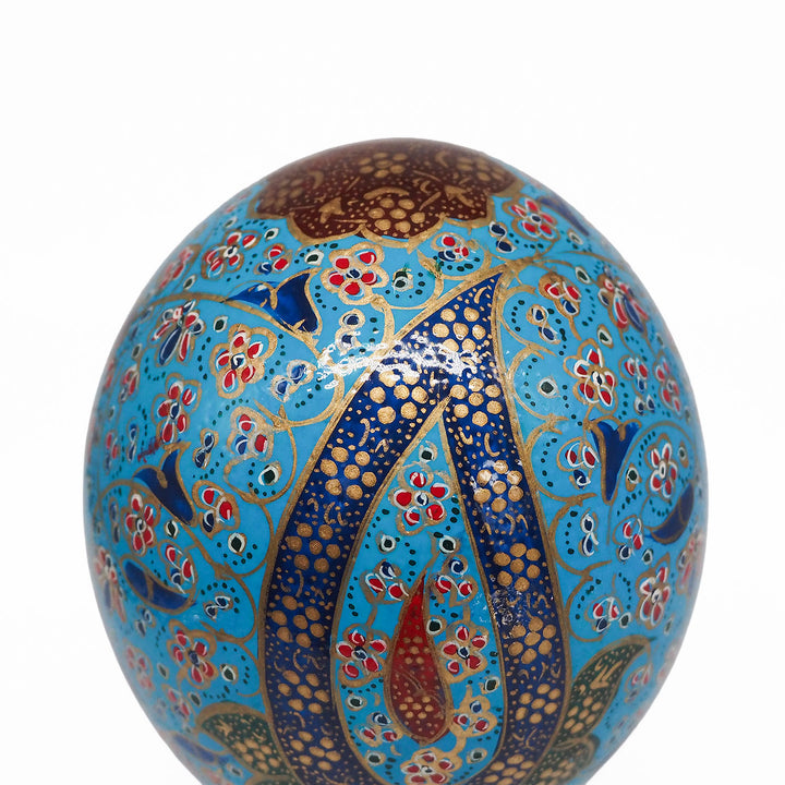 Hand-Embellished Natural Ostrich Egg Ornament – WAAH212