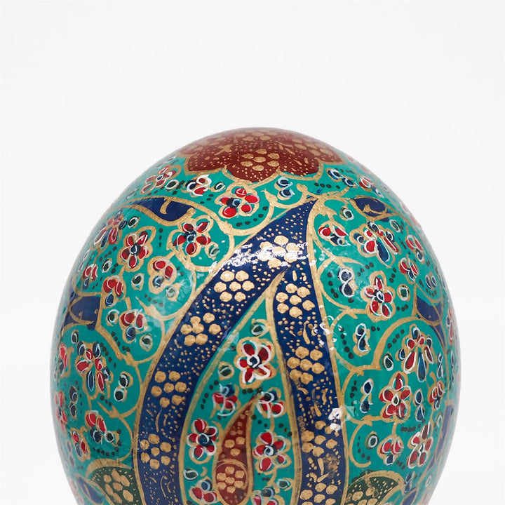 Hand-Embellished Natural Ostrich Egg Ornament – WAAH213
