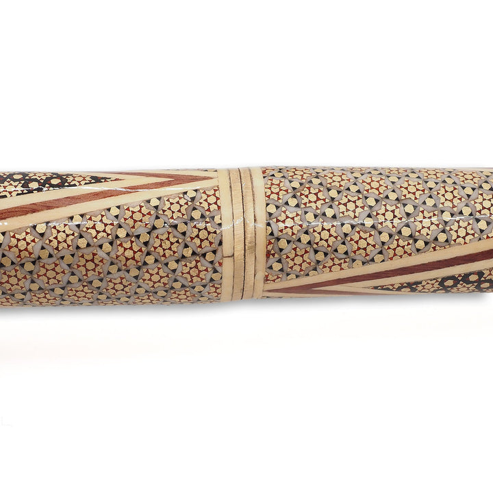 Handcrafted Hatem-Inlaid Wooden Walking Cane with Carrying Case - WAAH214