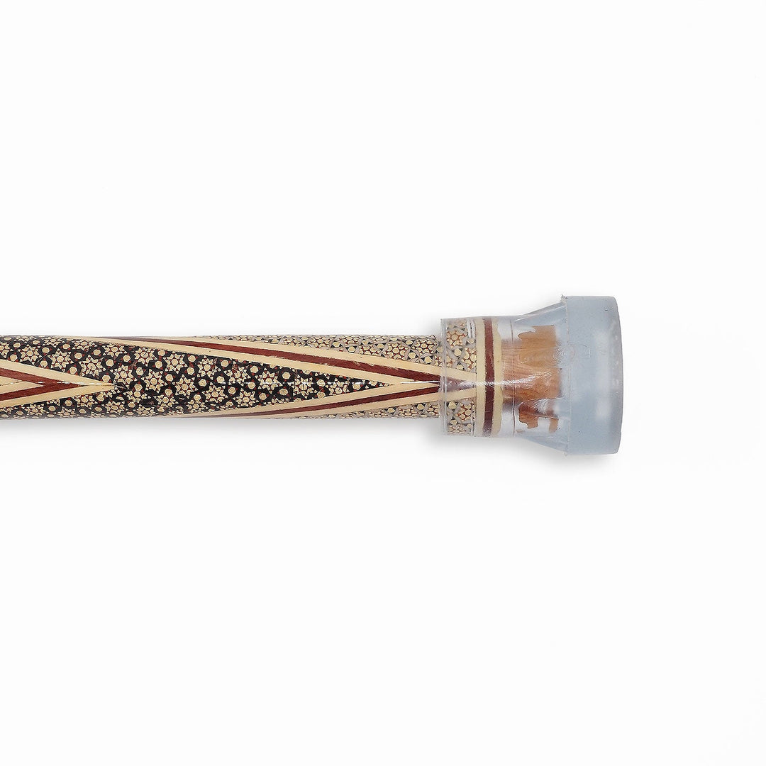 Handcrafted Hatem-Inlaid Wooden Walking Cane with Carrying Case - WAAH214