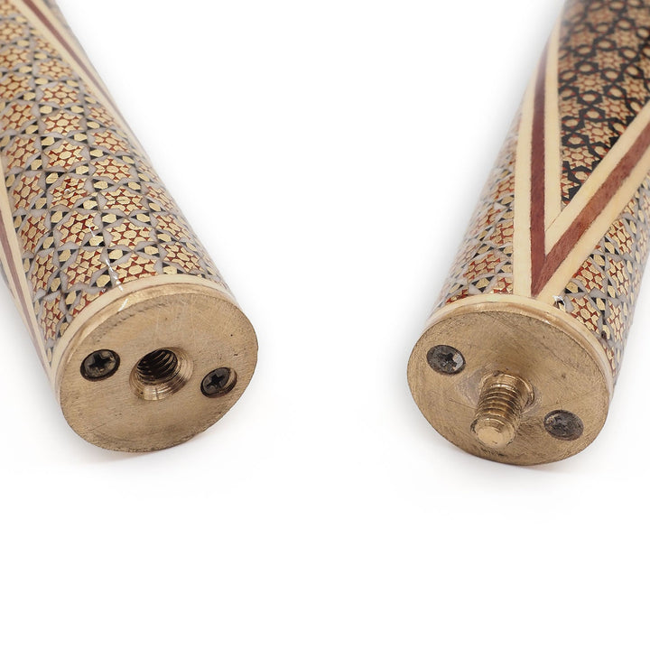 Handcrafted Hatem-Inlaid Wooden Walking Cane with Carrying Case - WAAH214