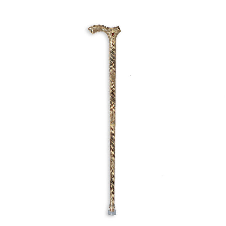 Handcrafted Hatem-Inlaid Wooden Walking Cane with Carrying Case - WAAH214