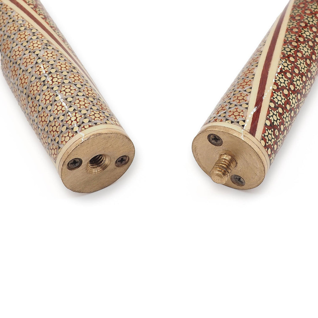 Handcrafted Hatem-Inlaid Wooden Walking Cane with Carrying Case - WAAH215