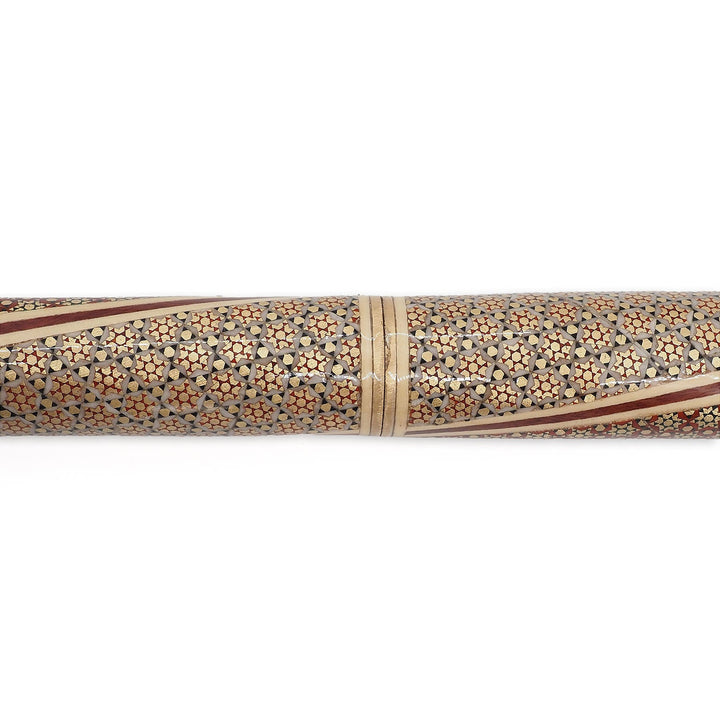 Handcrafted Hatem-Inlaid Wooden Walking Cane with Carrying Case - WAAH215