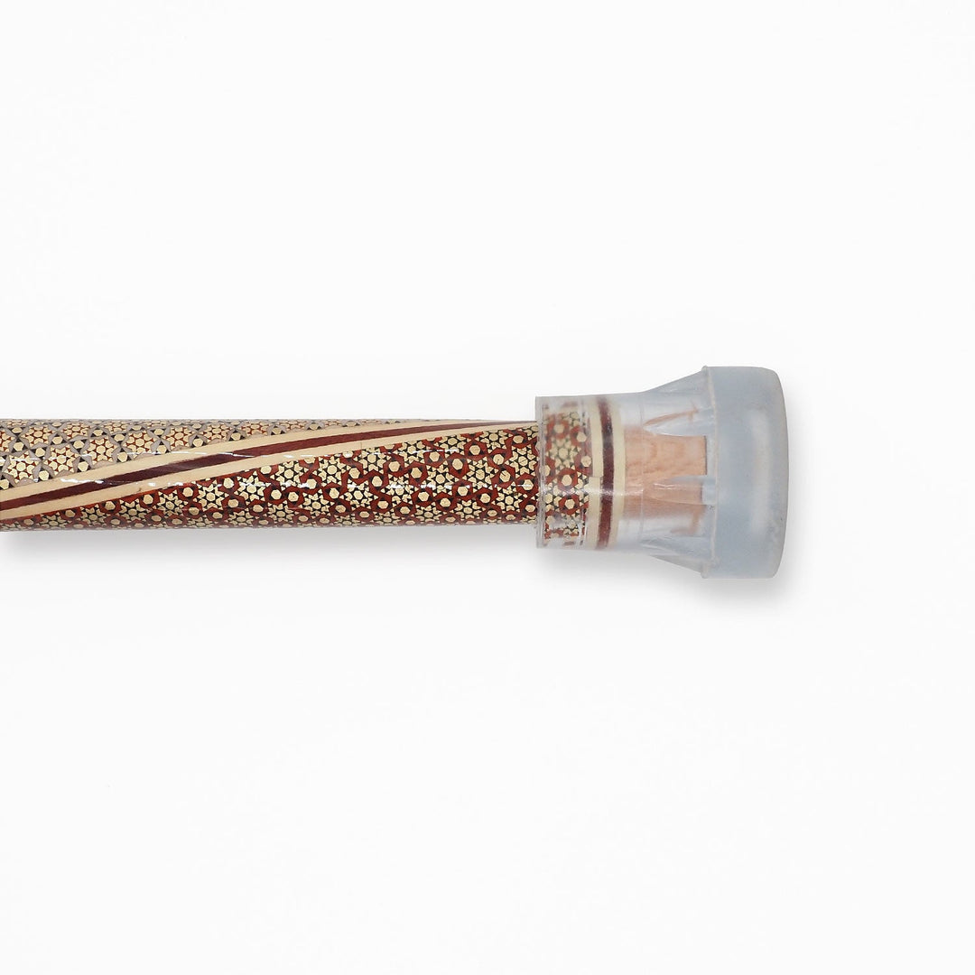 Handcrafted Hatem-Inlaid Wooden Walking Cane with Carrying Case - WAAH215