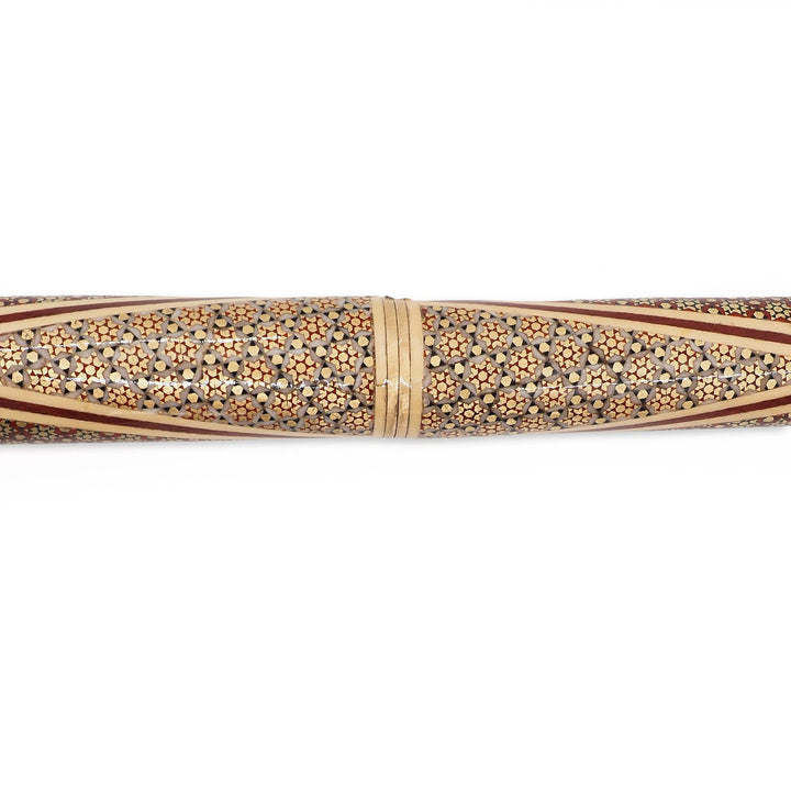 Handcrafted Hatem-Inlaid Wooden Walking Cane with Carrying Case - WAAH216
