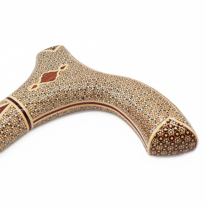 Handcrafted Hatem-Inlaid Wooden Walking Cane with Carrying Case - WAAH216