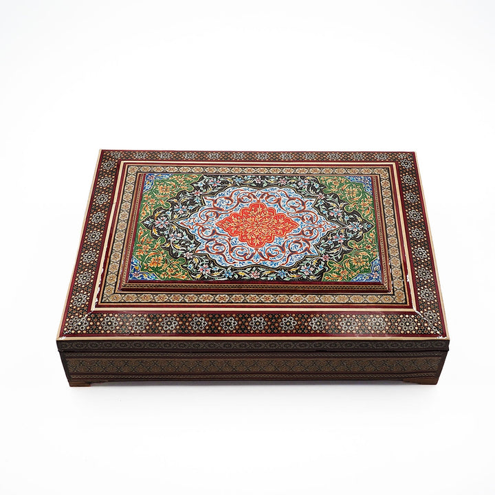 Handcrafted Hatem-Inlaid Wooden Box - WAAH230