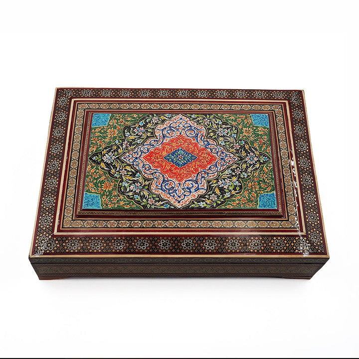 Handcrafted Hatem-Inlaid Wooden Box - WAAH231