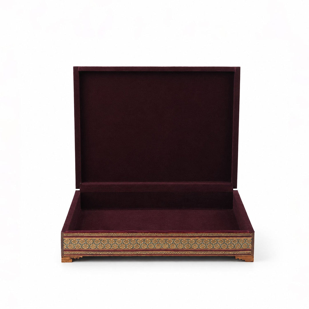 Handcrafted Hatem-Inlaid Wooden Box - WAAH231