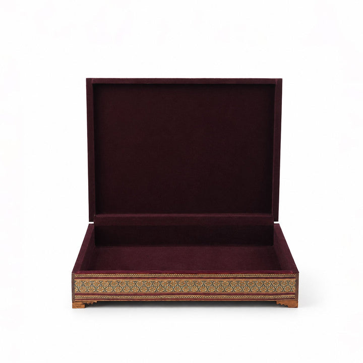 Handcrafted Hatem-Inlaid Wooden Box - WAAH231