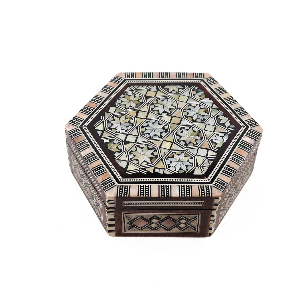 Handcrafted Mother-of-Pearl Inlaid Wooden Box - WAAH242