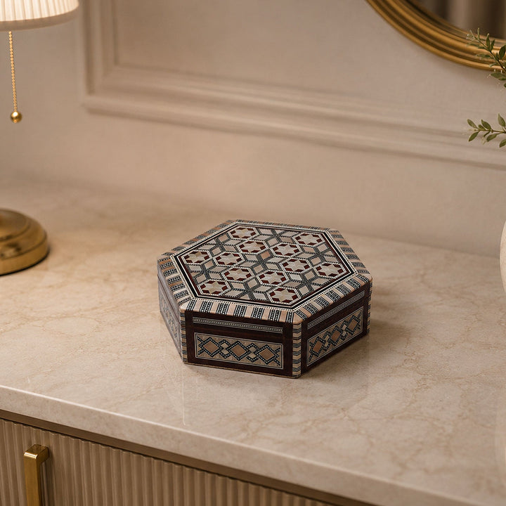 Handcrafted Mother-of-Pearl Inlaid Wooden Box - WAAH243