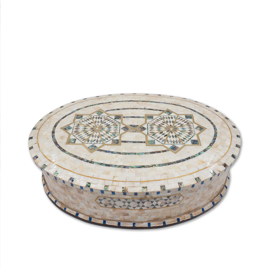 Handcrafted  Mother-of-Pearl Mosaic and Abalone Inlaid Wooden Box - WAAH246
