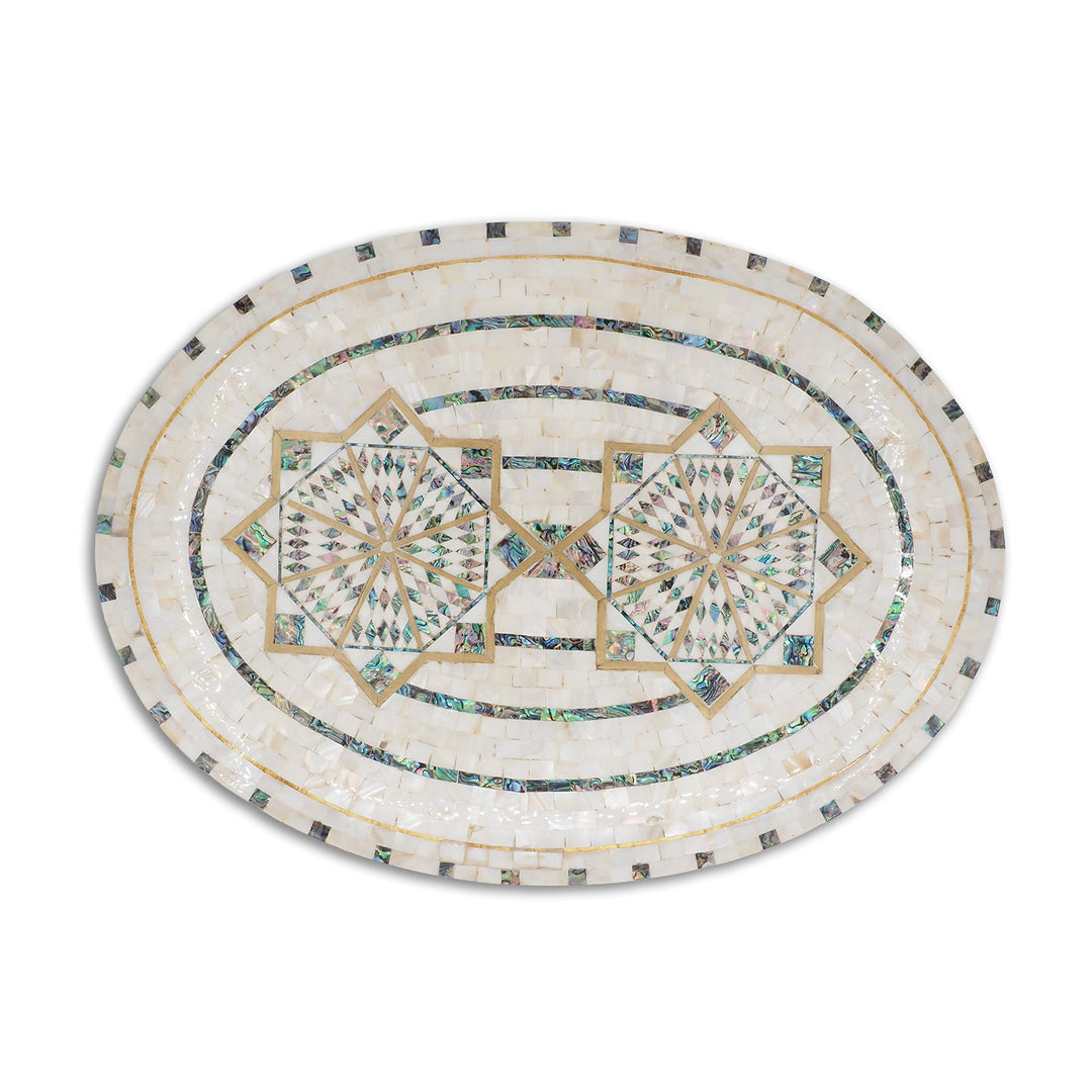 Handcrafted  Mother-of-Pearl Mosaic and Abalone Inlaid Wooden Box - WAAH246