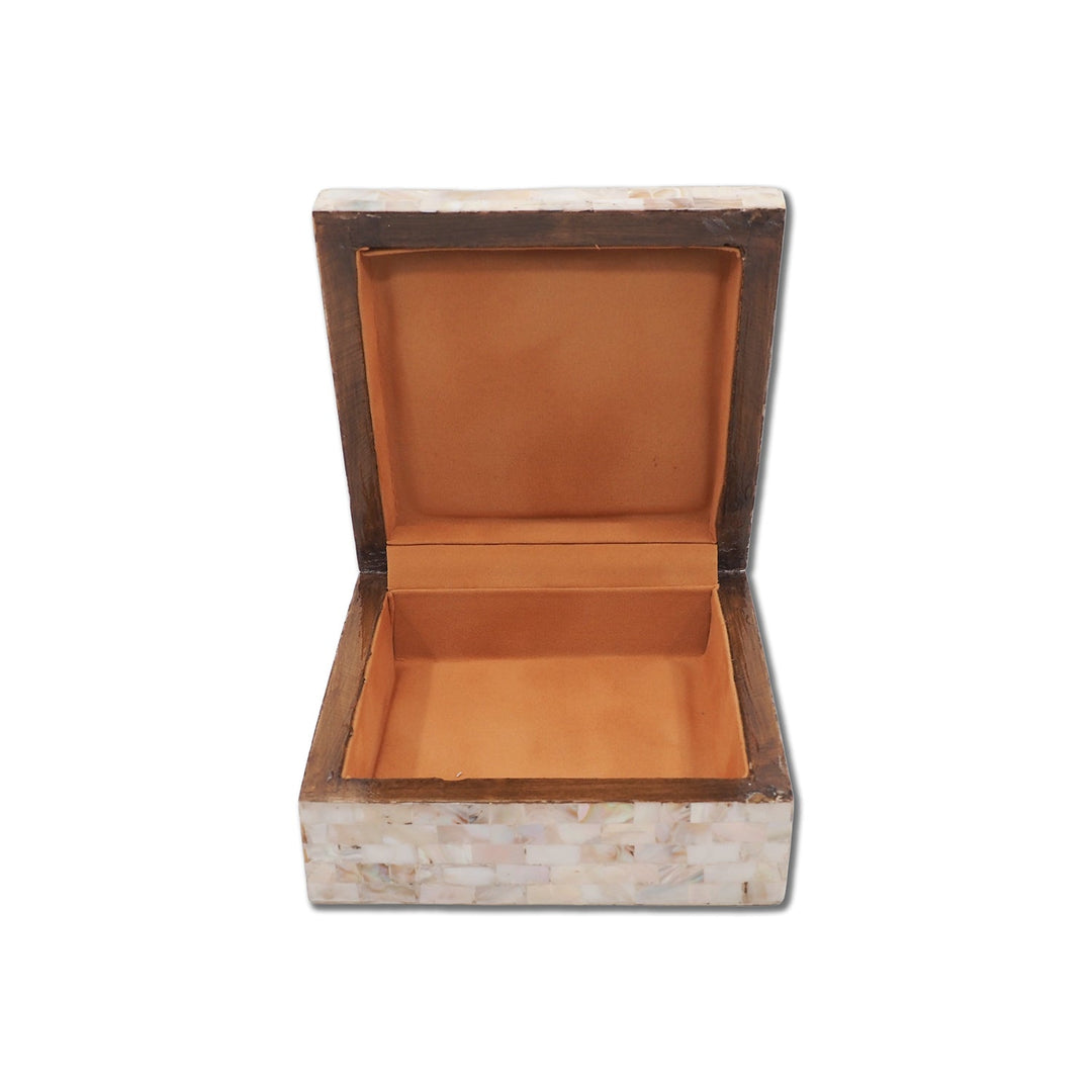 Handcrafted  Mother-of-Pearl Mosaic and Abalone Inlaid Wooden Box - WAAH248