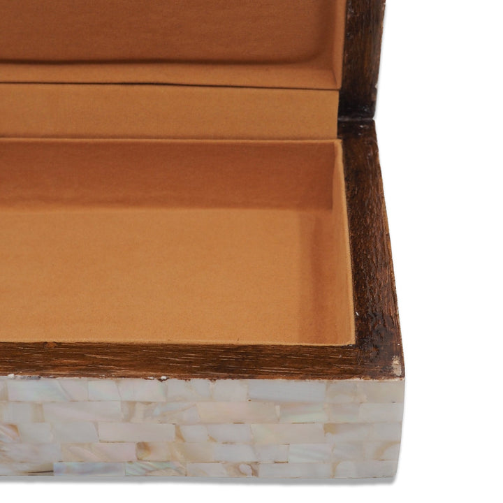 Handcrafted  Mother-of-Pearl Mosaic and Abalone Inlaid Wooden Box - WAAH249