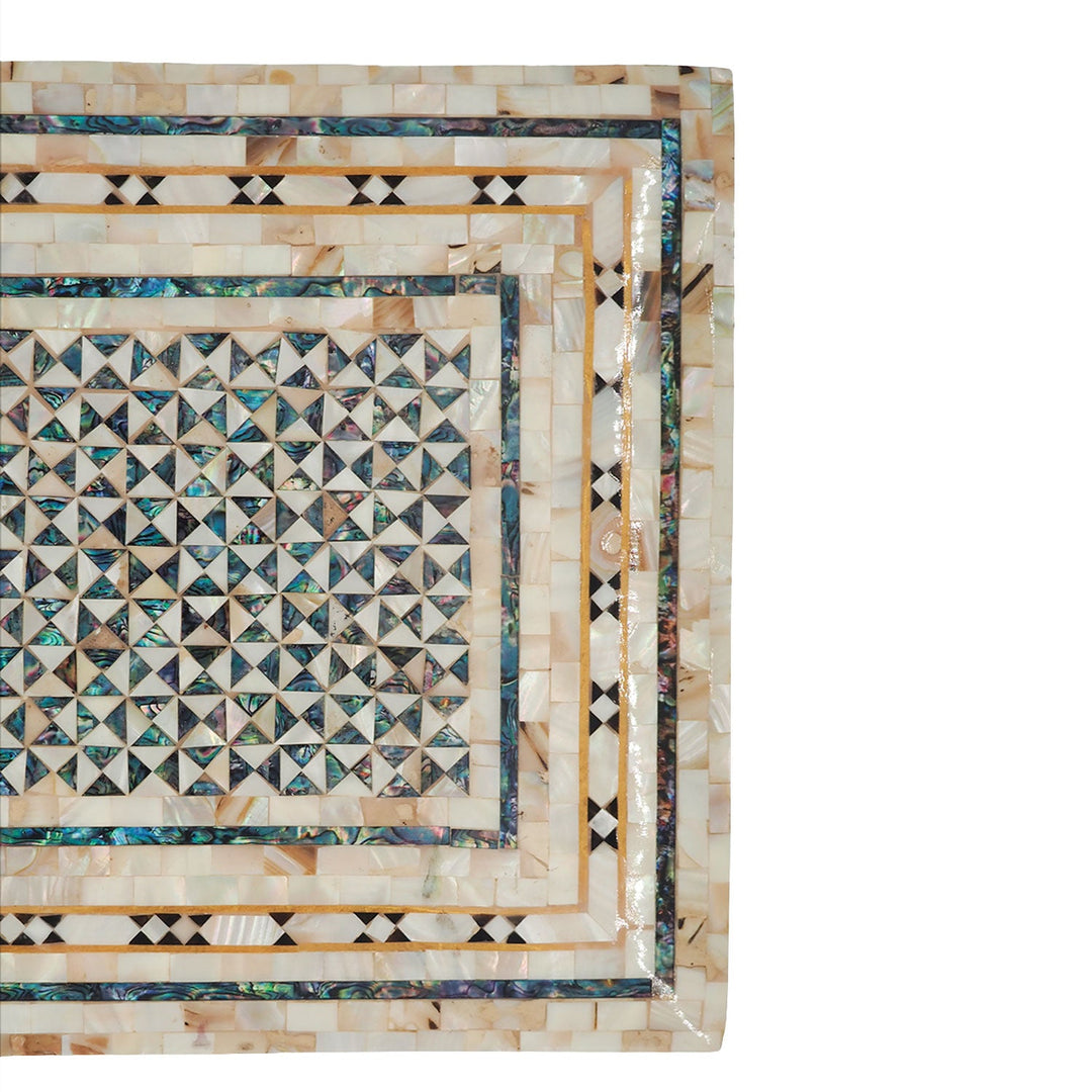 Handcrafted  Mother-of-Pearl Mosaic and Abalone Inlaid Wooden Box - WAAH250
