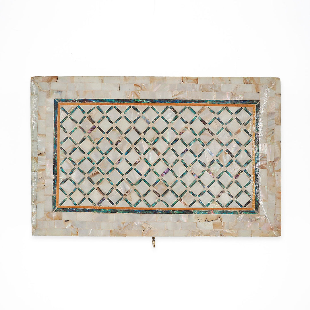 Handcrafted  Mother-of-Pearl Mosaic and Abalone Inlaid Wooden Box - WAAH251