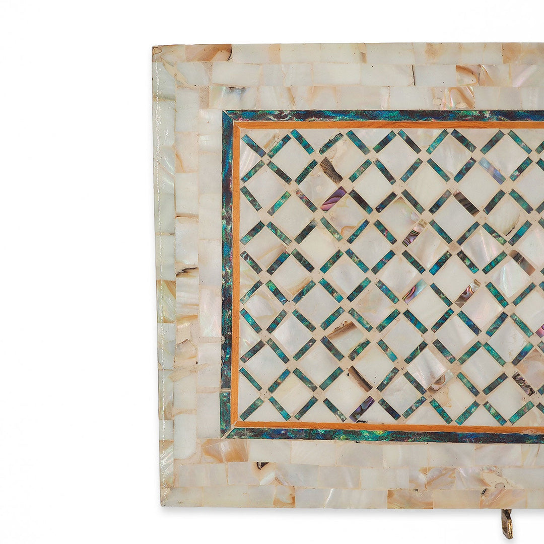 Handcrafted  Mother-of-Pearl Mosaic and Abalone Inlaid Wooden Box - WAAH251